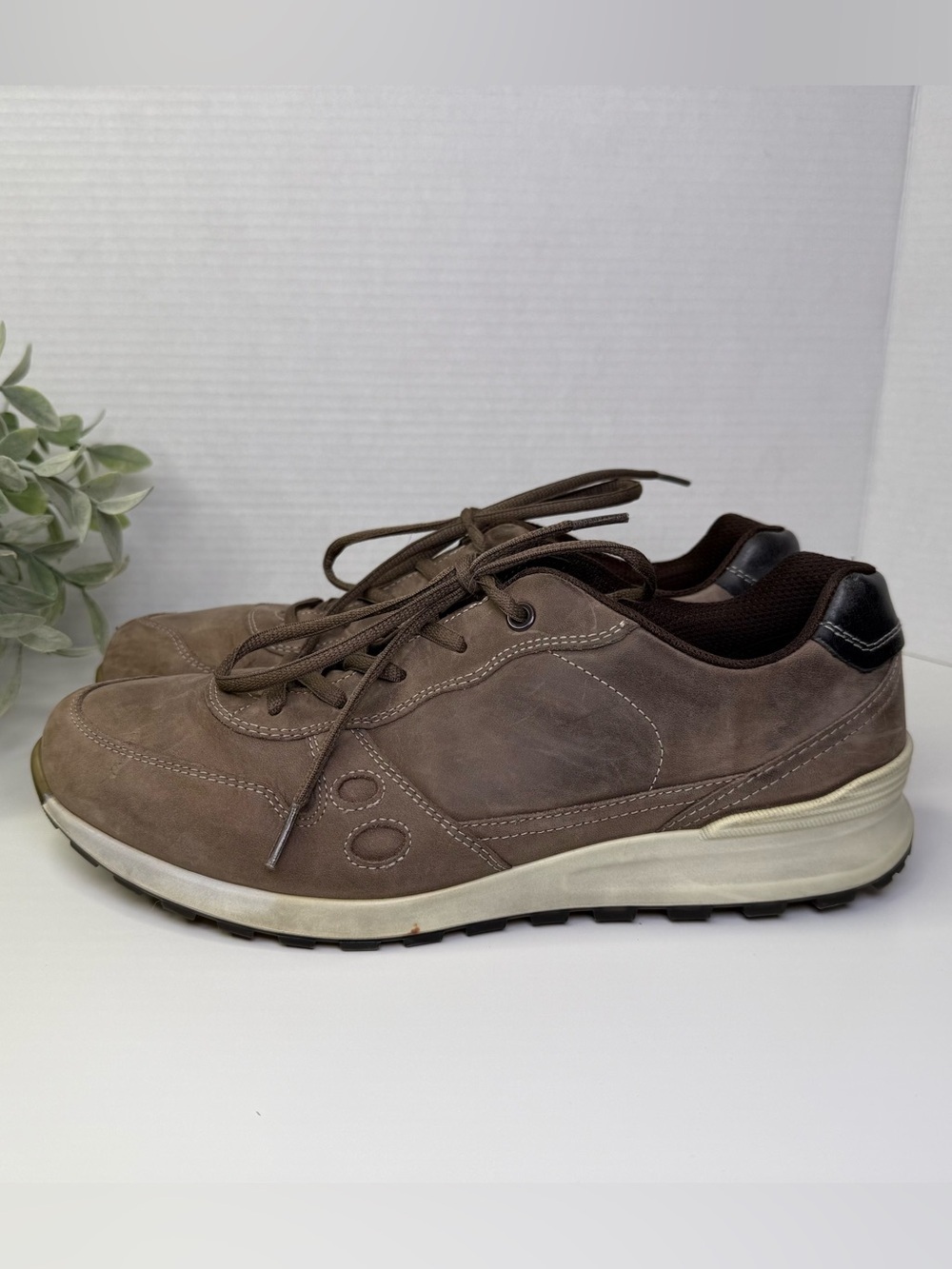 ECCO Men’s CS14 Retro Tie Fashion Sneaker Stone Moonless EU Size 43 US 9.5